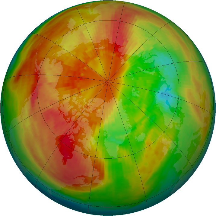 Arctic ozone map for 10 March 2003